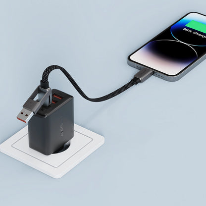 Cable de Datos y Carga USB-C - USB-A / USB-C Acefast C13-05, 60W, 0.2m, Negro