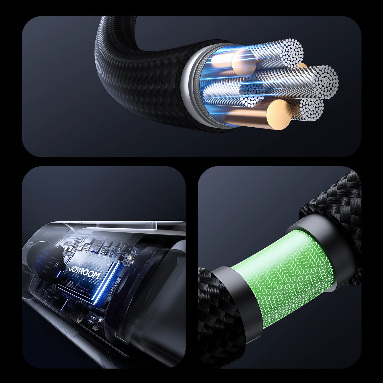 Cable de Datos y Carga USB-C - USB-C Joyroom S-A16 Pro Prism Display, 100W, 1.2m, Negro