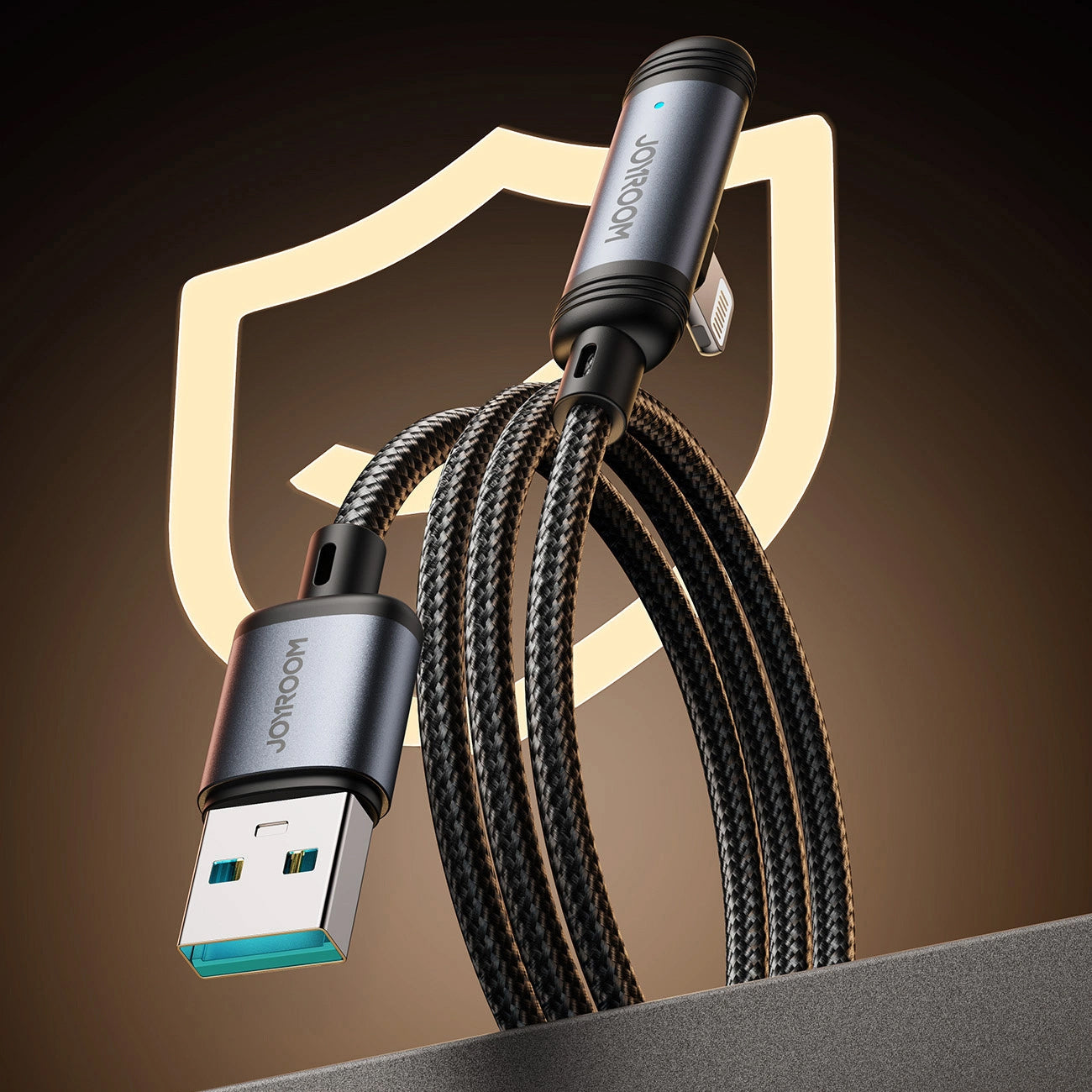 Cable de Datos y Carga USB-A - Lightning Joyroom S-A56 EnjoyX Angled, 18W, 1.2m, Negro