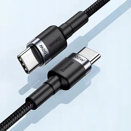 Cable de Datos y Carga USB-C - USB-C Baseus Cafule, 100W, 2m, Gris CATKLF-BLG1