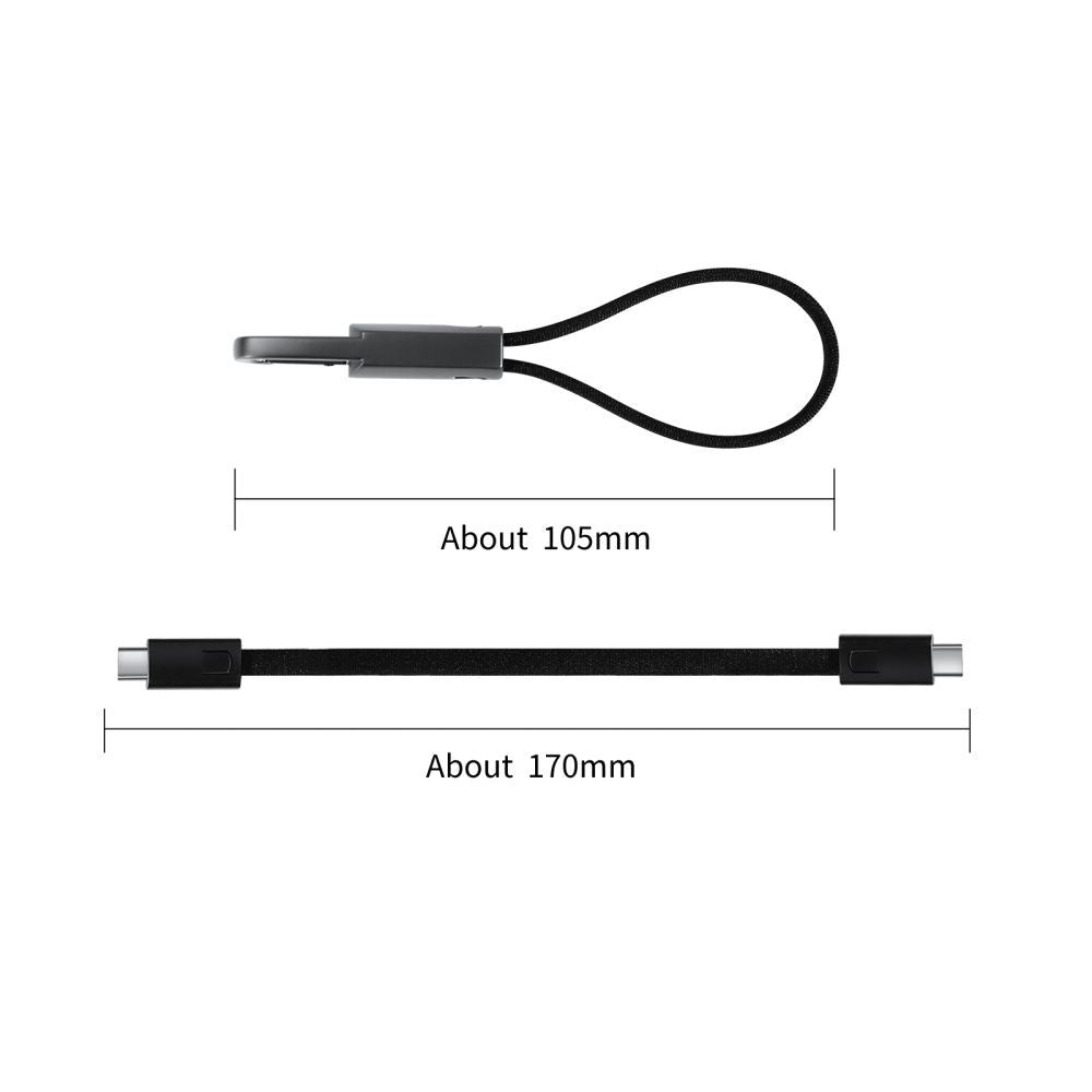 Cable de Datos y Carga USB-C - USB-C Tech-Protect Ultraboost DNA Llavero, 60W, 0.17m, Gris