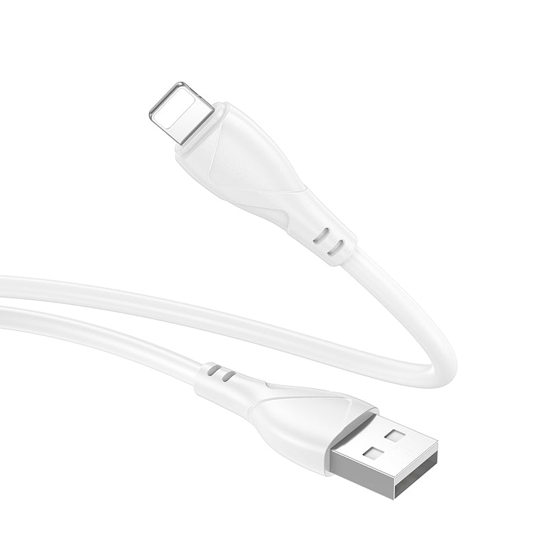 Cable de Datos y Carga USB-A - Lightning Borofone BX121 Energy, 18W, 1m, Blanco