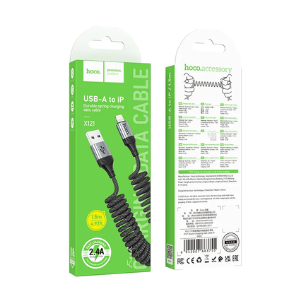 Cable de Datos y Carga USB-A - Lightning HOCO X121, 27W, 1.5m, Negro