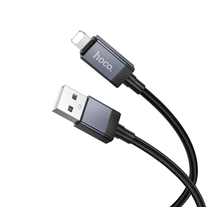 Cable de Datos y Carga USB-A - Lightning HOCO X118 Display, 12W, 1m, Negro