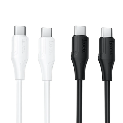 Cable de Datos y Carga USB-C - USB-C HOCO X124, 60W, 1m, Blanco