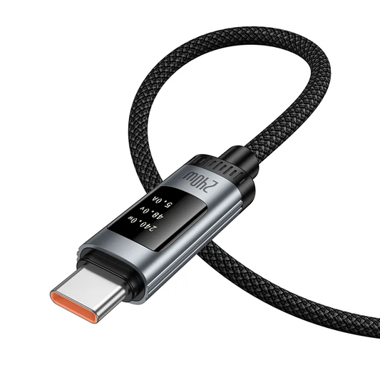 Cable de Datos y Carga USB-C - USB-C HOCO Display U148, 240W, 1.2m, Negro