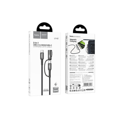 Cable de Carga HOCO U142, USB-C - USB-C / MagSafe 3, 240W, 1.8m, Negro