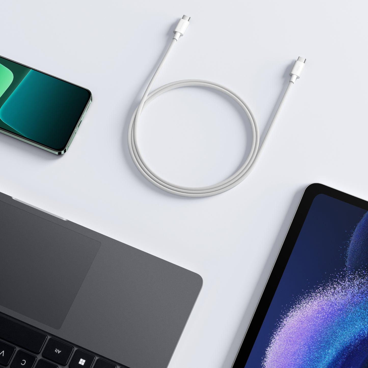 Cable de Datos y Carga USB-C - USB-C Xiaomi, 60W, 1m, Blanco BHR0878GL