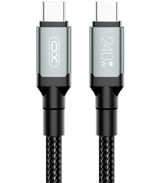 Cable de Datos y Carga USB-C - USB-C XO Design NB-Q264A, 240W, 1m, Negro