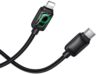 Cable de Datos y Carga USB-C - Lightning HOCO U146, 30W, 1.2m, Negro