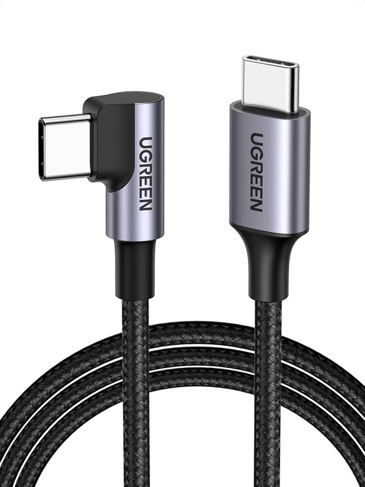 Cable de Datos y Carga USB-C - USB-C UGREEN US255 Angled, 60W, 3m, Gris