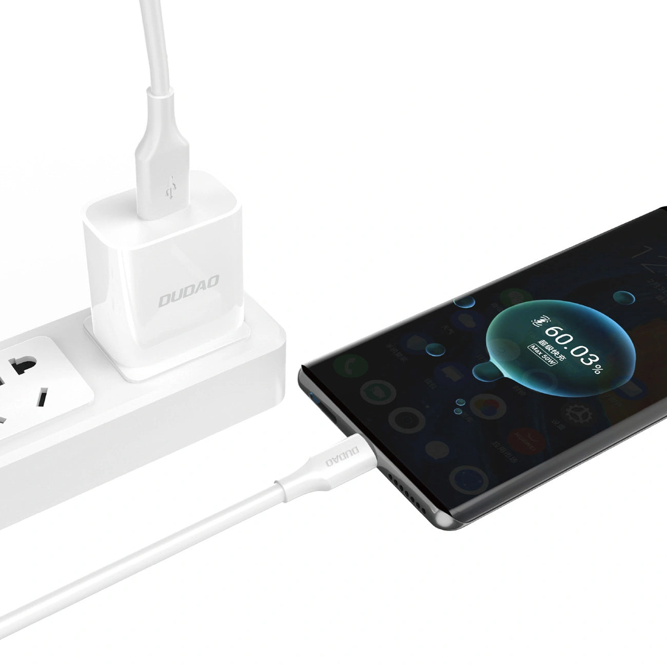 Cable de Datos y Carga USB-A - microUSB Dudao L2SM, 18W, 1.2m, Blanco