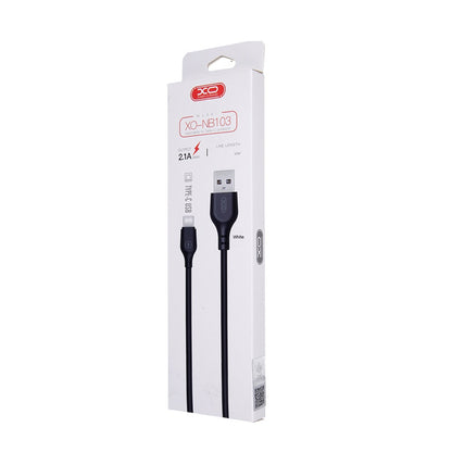 Cable de Datos y Carga USB-A - Lightning XO Design NB103, 18W, 2m, Negro