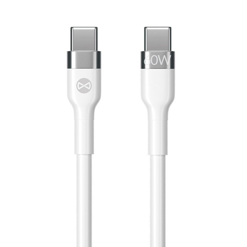 Cable de Datos y Carga USB-C - USB-C Forever Flexible, 60W, 2m, Blanco