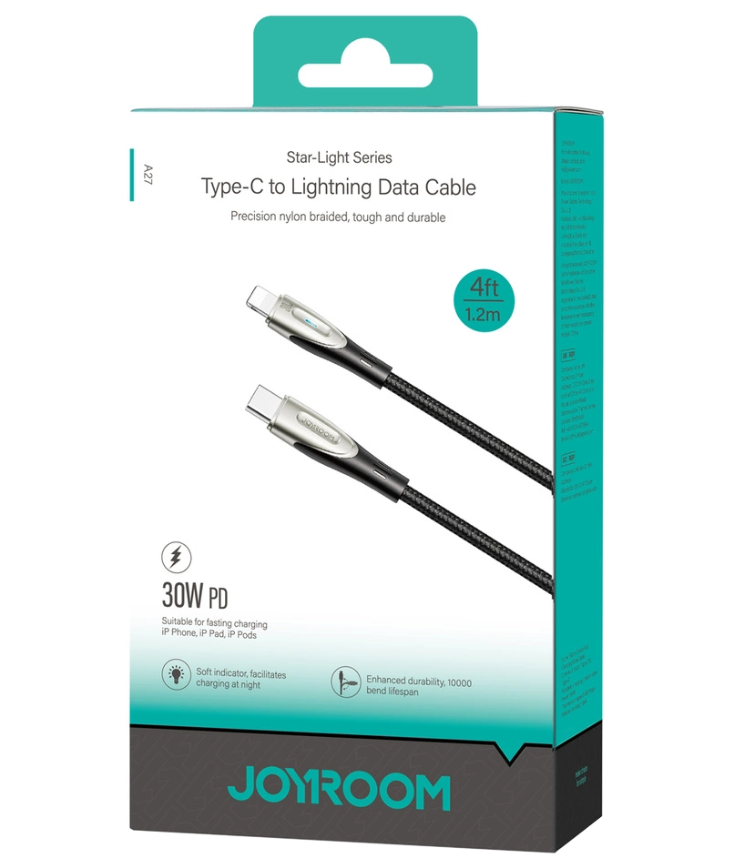 Cable de Datos y Carga USB-C - Lightning Joyroom S-A31, 30W, 1.2m, Negro