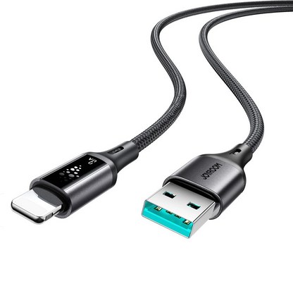 Cable de Datos y Carga USB-A - Lightning Joyroom S-A60 StarTalk, 18W, 1.2m, Negro