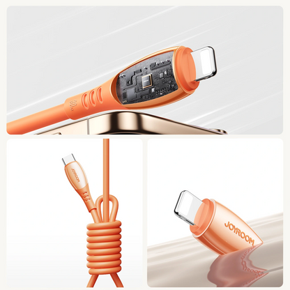 Cable de Datos y Carga USB-C - Lightning Joyroom S-A59 Vibrant, 30W, 1.2m, Naranja