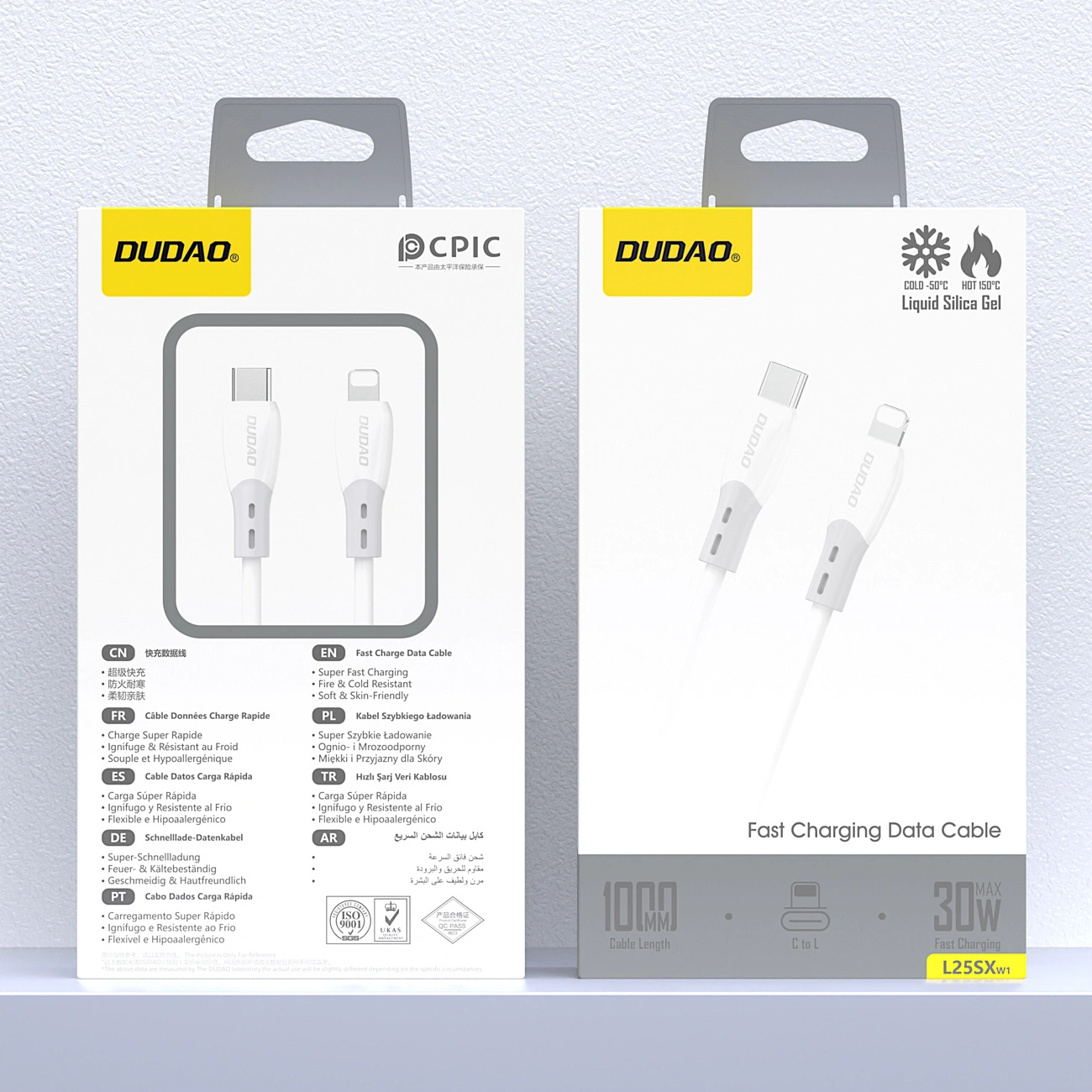 Cable de Datos y Carga USB-C - Lightning Dudao L25SX, 30W, 1m, Blanco