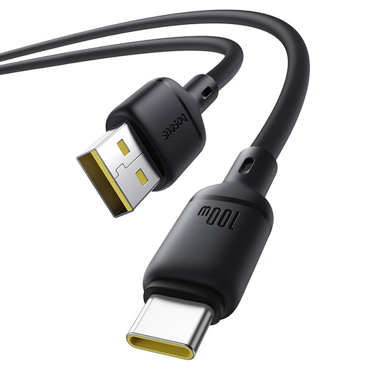 Cable de Datos y Carga USB-A - USB-C Baseus Silky, 100W, 1m, Negro P10377703113-00