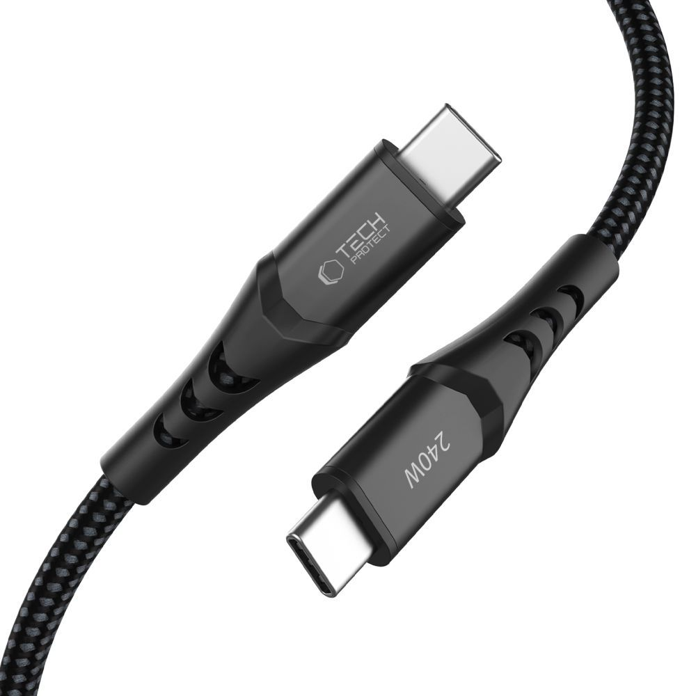Cable de Datos y Carga USB-C - USB-C Tech-Protect UB11T Ultraboost, 240W, 1m, Negro