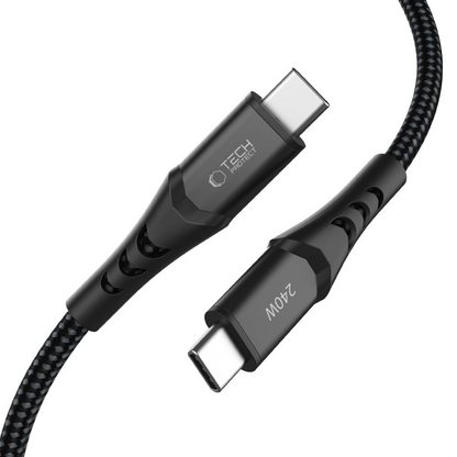 Cable de Datos y Carga USB-C - USB-C Tech-Protect UB11T Ultraboost, 240W, 1m, Negro