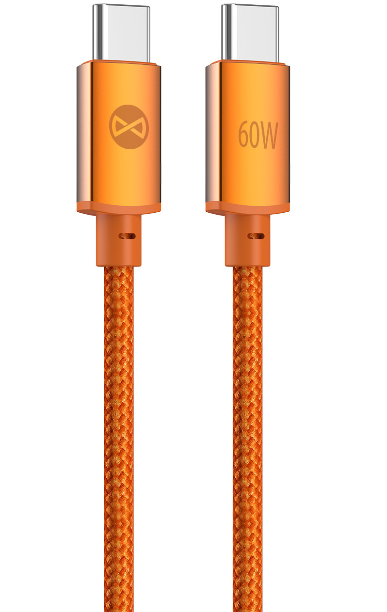 Cable de Datos y Carga USB-C - USB-C Forever Saffron, 60W, 1m, Naranja