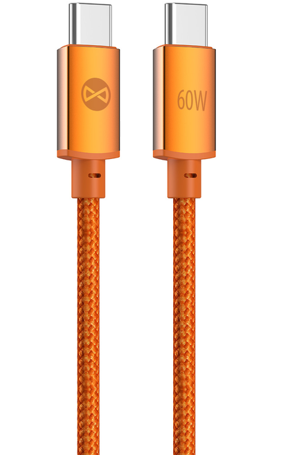 Cable de Datos y Carga USB-C - USB-C Forever Saffron, 60W, 1m, Naranja