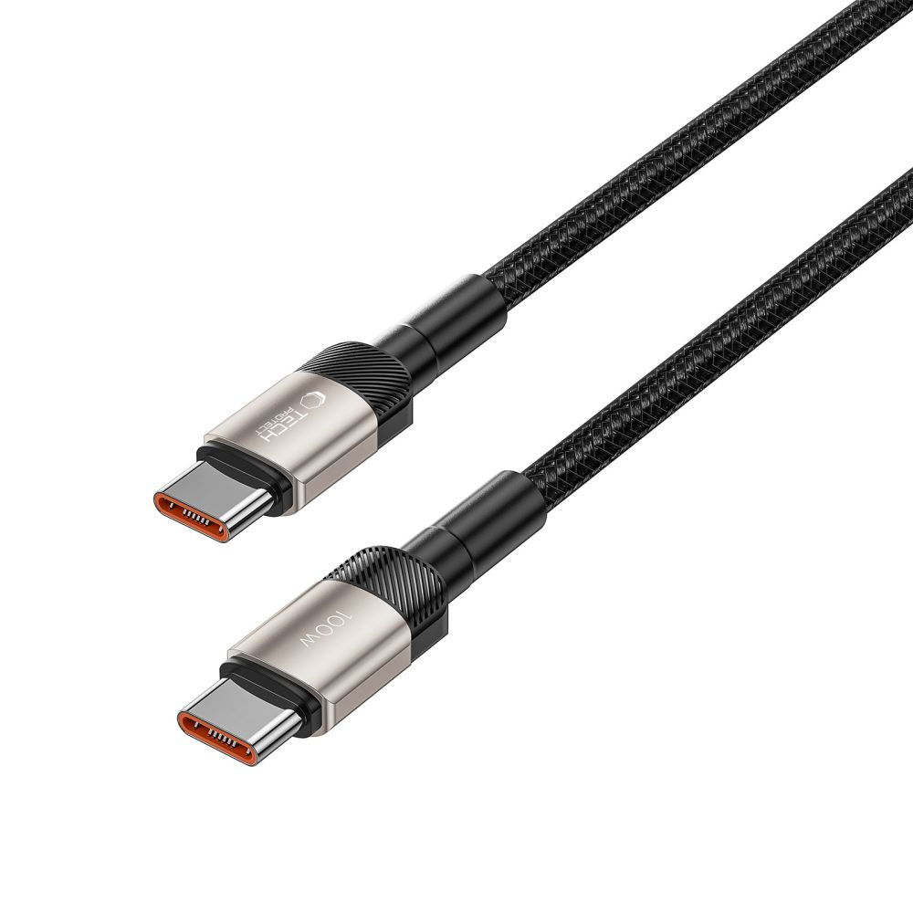 Cable de Datos y Carga USB-C - USB-C Tech-Protect Ultraboost EVO, 100W, 1m, Plateado