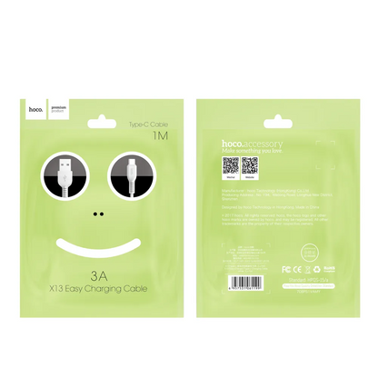 Cable de Datos y Carga USB-A - USB-C HOCO X13 Easy, 18W, 1m, Negro