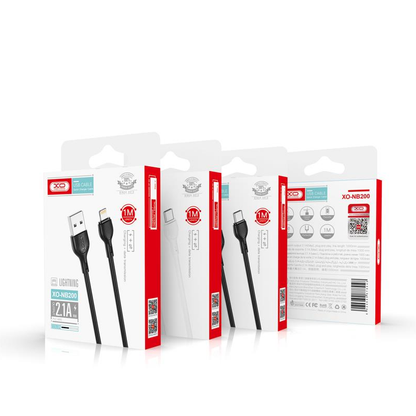 Cable de Datos y Carga USB-A - Lightning XO Design NB200, 10W, 1m, Blanco