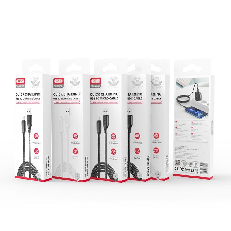 Cable de Datos y Carga USB-A - microUSB XO Design NB235, 18W, 1m, Negro