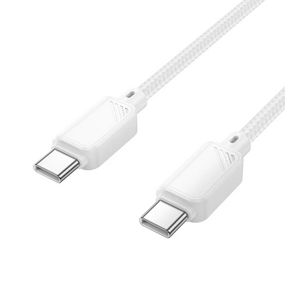 Cable de Datos y Carga USB-C - USB-C HOCO X113, 60W, 1m, Blanco