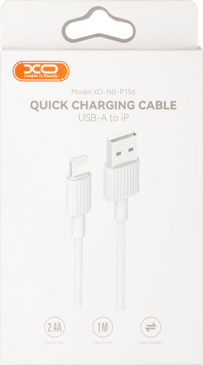 Cable de Datos y Carga USB-A - Lightning XO Design NB156, 18W, 1m, Blanco