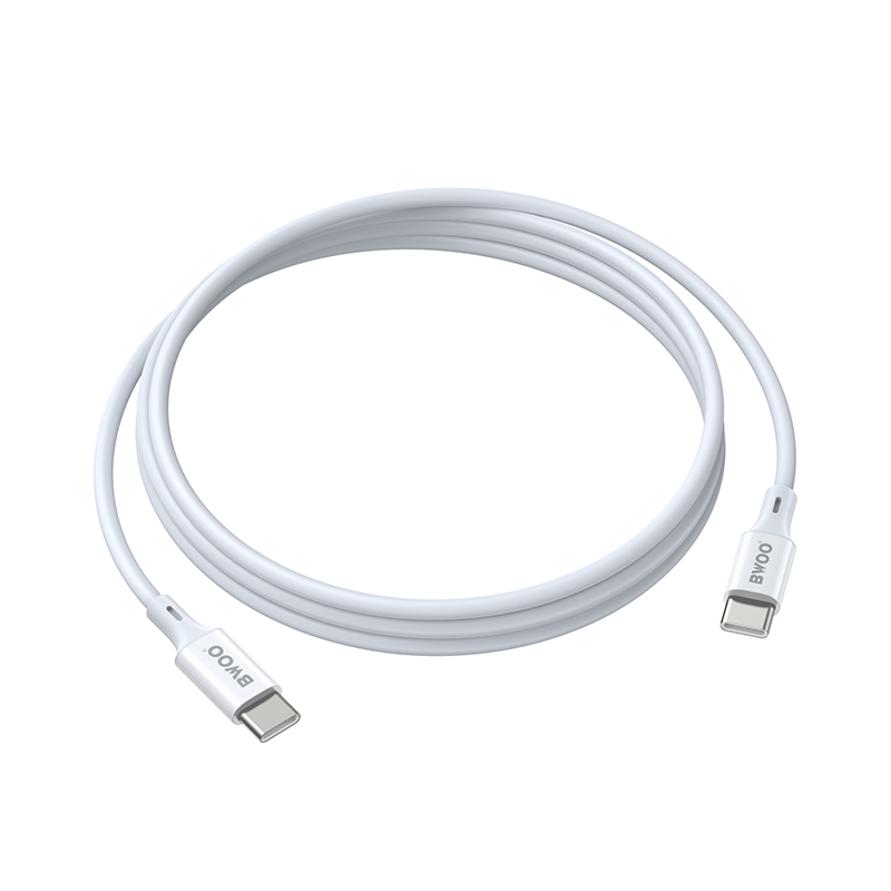 Cable de Datos y Carga USB-C - USB-C BWOO BO-X283CC-2M, 60W, 2m, Blanco