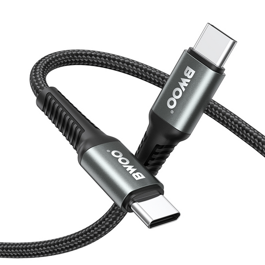 Cable de Datos y Carga USB-C - USB-C BWOO BO-X288C-C, 60W, 1m, Negro