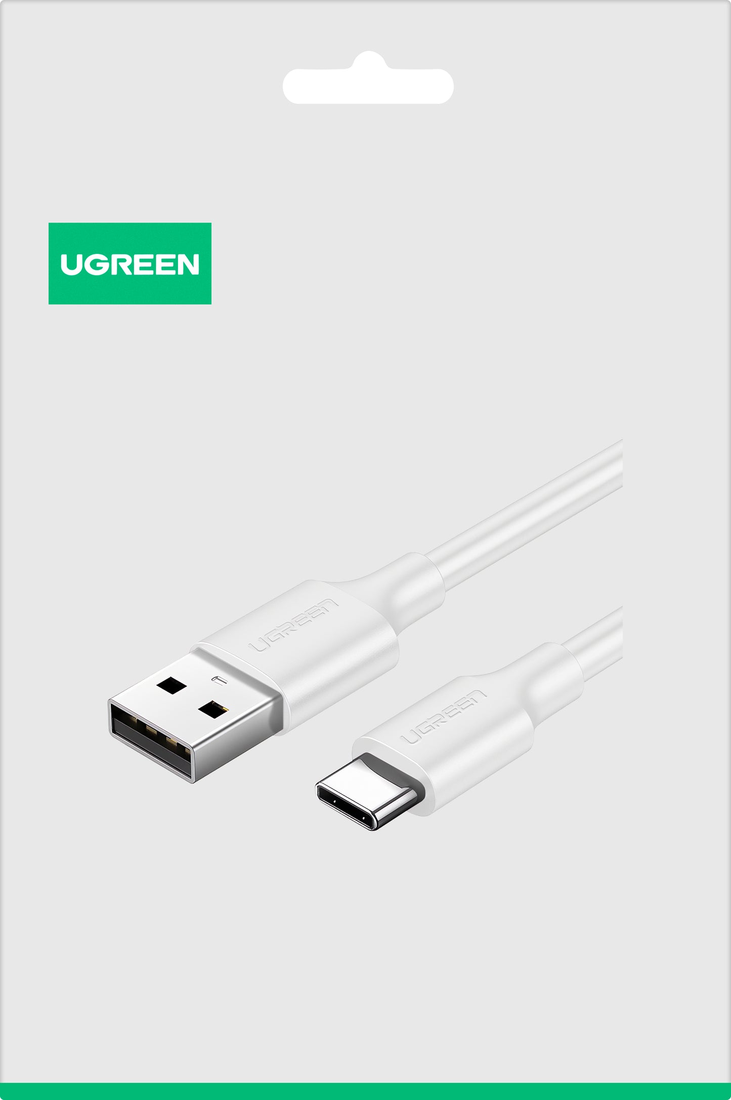 Cable de Datos y Carga USB-A - USB-C UGREEN US287, 18W, 1.5m, Blanco