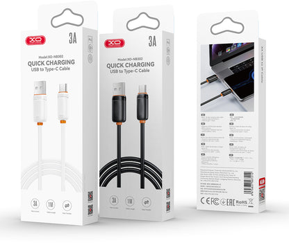 Cable de Datos y Carga USB-A - USB-C XO Design NB302, 18W, 1m, Blanco