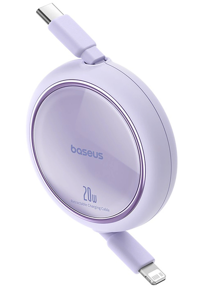 Cable de Datos y Carga USB-C - Lightning Baseus Free2Pull Mini Retráctil, 20W, Morado P10364501511-00