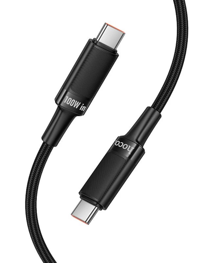 Cable de Datos y Carga USB-C - USB-C HOCO U153 Extreme, 100W, 1.2m, Negro
