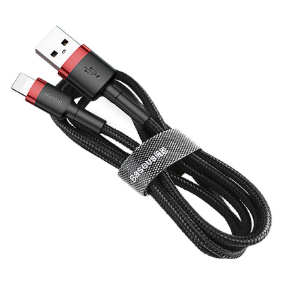 Cable de datos y carga USB-A - Lightning Baseus Cafule, 18W, 2m, Rojo CALKLF-C19