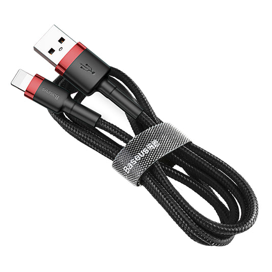 Cable de datos y carga USB-A - Lightning Baseus Cafule, 18W, 2m, Rojo CALKLF-C19