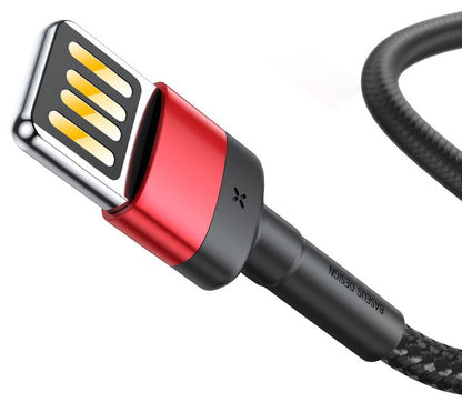 Cable de datos y carga USB-A - Lightning Baseus Cafule, 18W, 1m, Rojo CALKLF-G91 