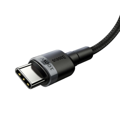 Cable de carga y datos USB-C - USB-C Baseus Cafule, 100W, 2m, Gris CATKLF-ALG1