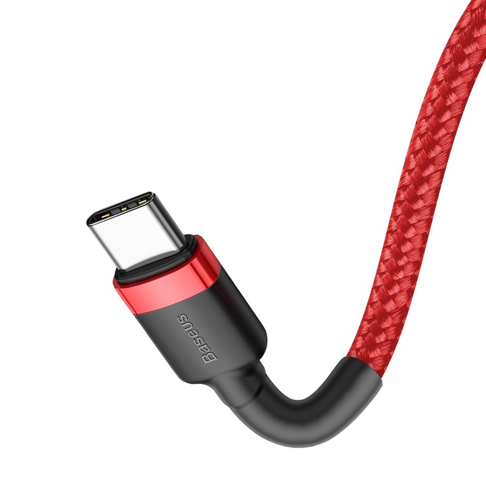 Cable de carga y datos USB-C - USB-C Baseus Cafule, 60W, 1m, Rojo CATKLF-G09