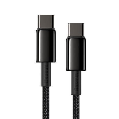 Cable de carga y datos USB-C - USB-C Baseus Tungsten Baseus Tungsten Gold, 100W, 1m, Negro CATWJ-01 CATWJ-01