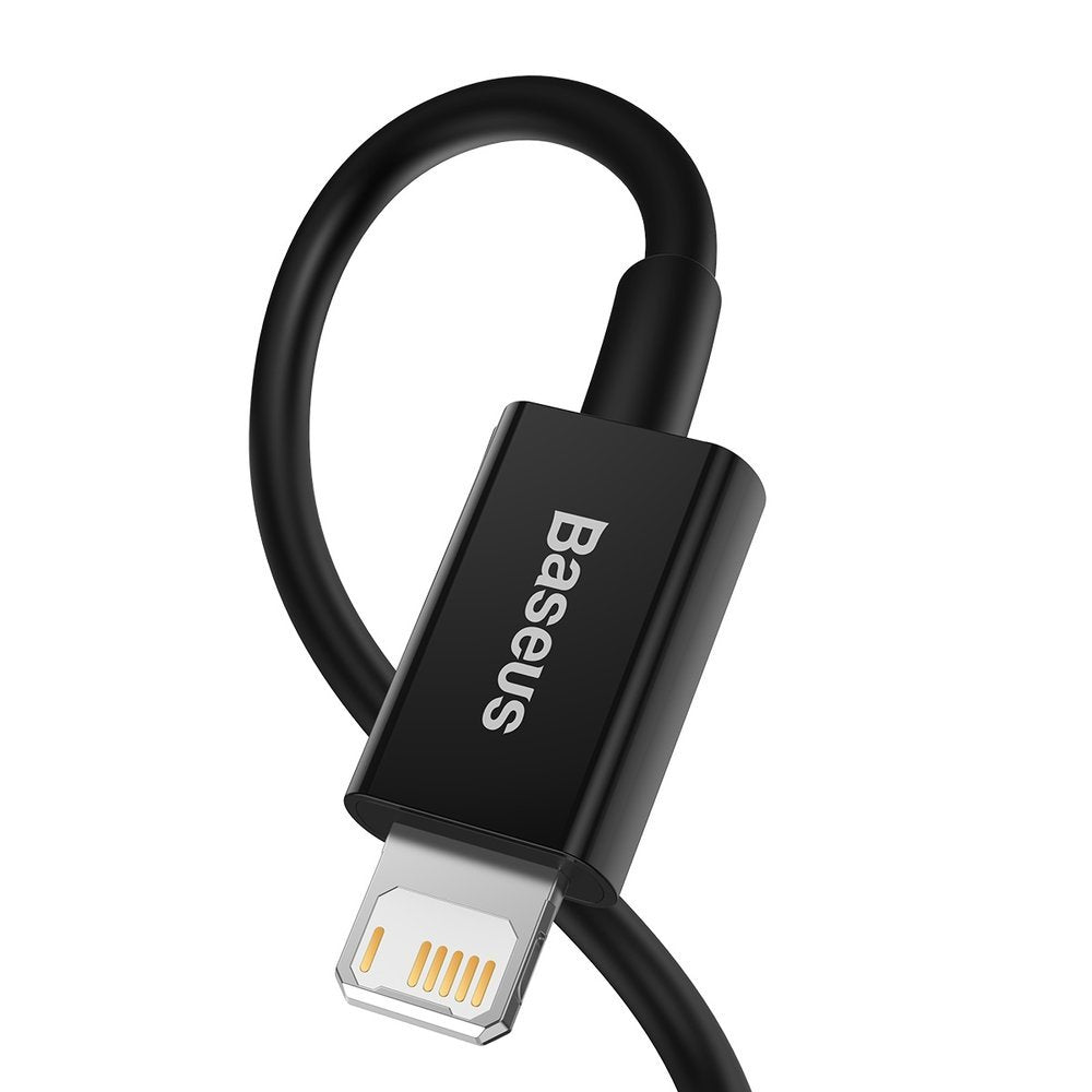 Cable de datos y carga USB-A - Lightning Baseus Superior Series, 20W, 2m, Negro CALYS-C01