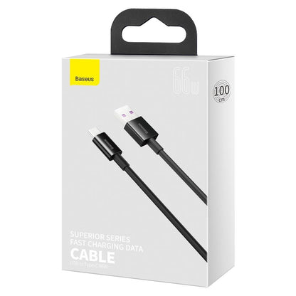 Cable de carga y datos USB-A a USB-C Baseus Superior, 66 W, 2 m, negro CATYS-A01