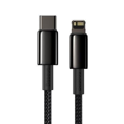 Cable de carga y datos USB-C - Lightning Baseus Tungsteno Tungsteno Oro, 20W, 1m, Negro CATLWJ-01 CATLWJ-01