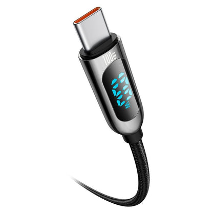 Cable de carga y datos USB-C - USB-C Baseus Display, 100W, 1m, Negro CATSK-B01