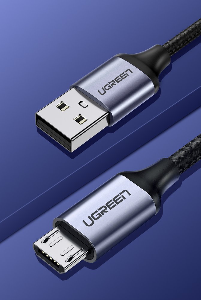 Cable de Datos y Carga USB-A - microUSB UGREEN US290, 18W, 1.5m, Negro